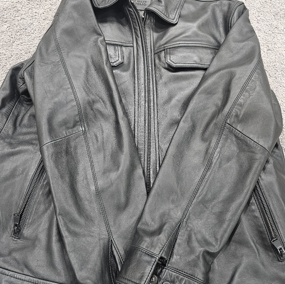 Mens Perry Ellis 100% Leather jacket sz L - Picture 7 of 7